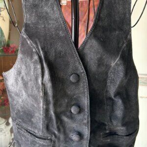 Black Suede Vest - Size Small or Medium